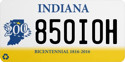 IN license plate 850IOH