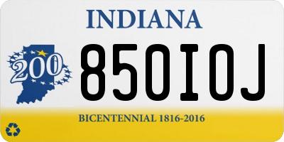 IN license plate 850IOJ