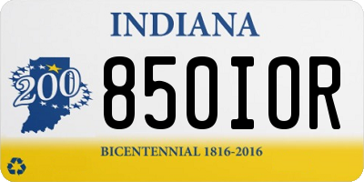IN license plate 850IOR