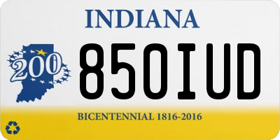 IN license plate 850IUD