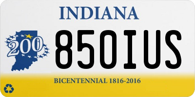 IN license plate 850IUS