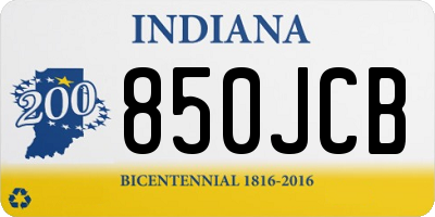 IN license plate 850JCB