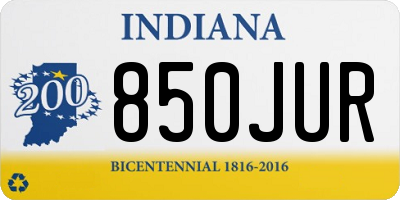 IN license plate 850JUR