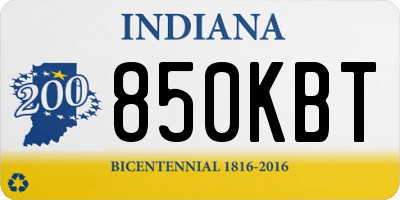 IN license plate 850KBT