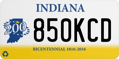 IN license plate 850KCD