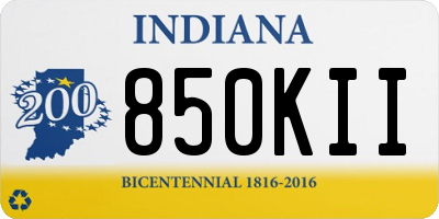 IN license plate 850KII