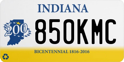 IN license plate 850KMC