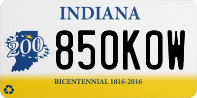 IN license plate 850KOW