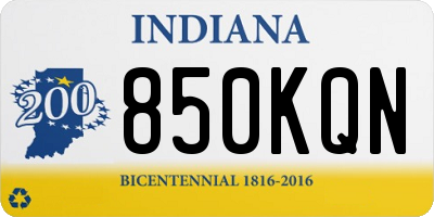 IN license plate 850KQN