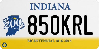 IN license plate 850KRL