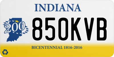 IN license plate 850KVB