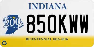 IN license plate 850KWW