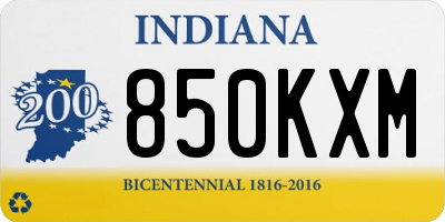 IN license plate 850KXM