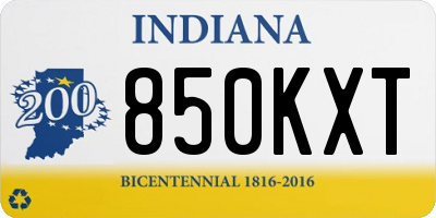 IN license plate 850KXT