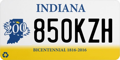 IN license plate 850KZH