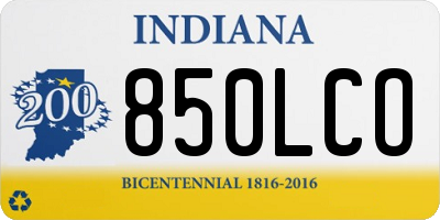 IN license plate 850LCO