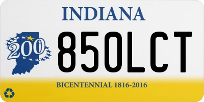 IN license plate 850LCT
