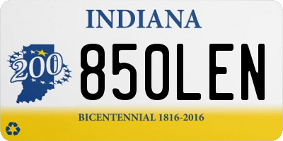 IN license plate 850LEN