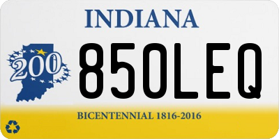 IN license plate 850LEQ