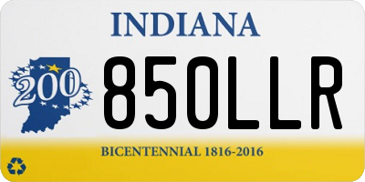 IN license plate 850LLR