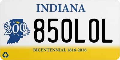 IN license plate 850LOL