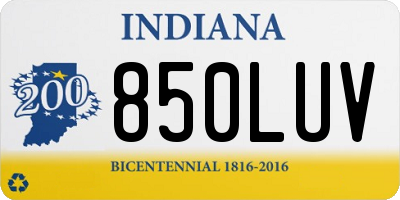 IN license plate 850LUV