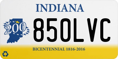 IN license plate 850LVC