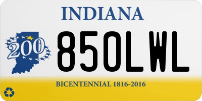 IN license plate 850LWL
