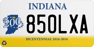 IN license plate 850LXA
