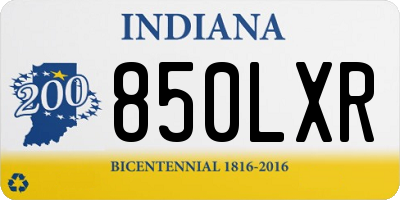 IN license plate 850LXR