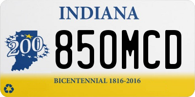 IN license plate 850MCD