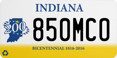IN license plate 850MCO