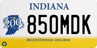 IN license plate 850MDK