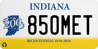 IN license plate 850MET