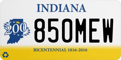 IN license plate 850MEW