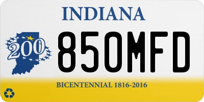 IN license plate 850MFD