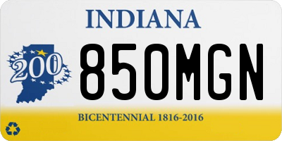 IN license plate 850MGN