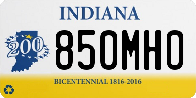 IN license plate 850MHO