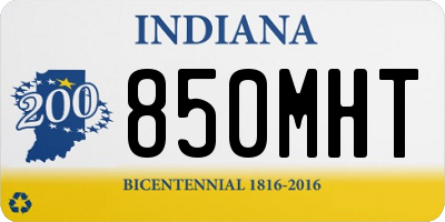 IN license plate 850MHT