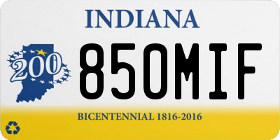 IN license plate 850MIF