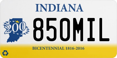 IN license plate 850MIL