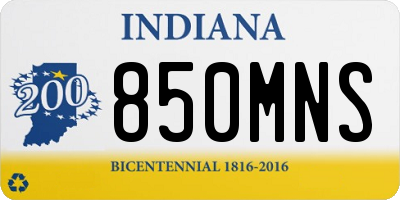 IN license plate 850MNS