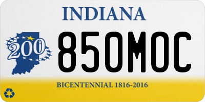 IN license plate 850MOC
