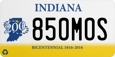 IN license plate 850MOS