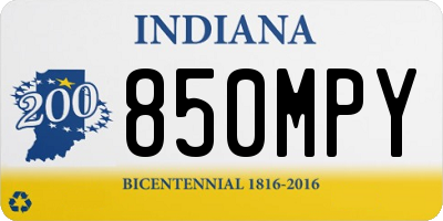 IN license plate 850MPY
