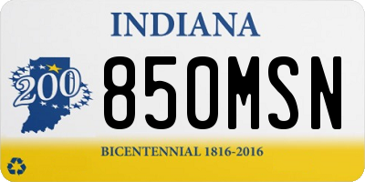 IN license plate 850MSN