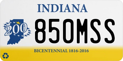 IN license plate 850MSS