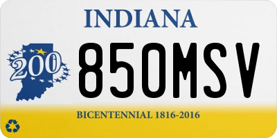 IN license plate 850MSV
