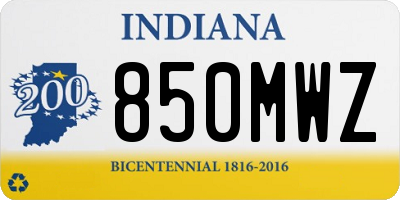 IN license plate 850MWZ