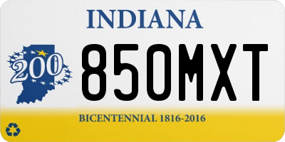 IN license plate 850MXT